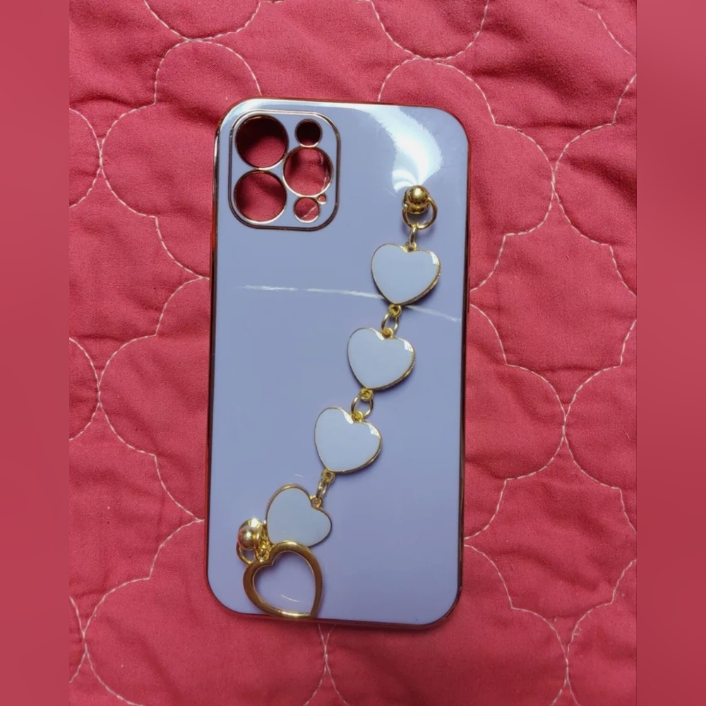 IPhone 12/12 pro purple hearts phone case